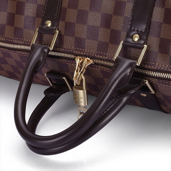 Louis Vuitton Damier Ebene Canvas Keepall 55 with Shoulder Strap N41414